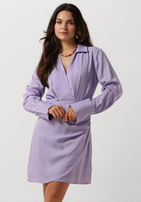 COLOURFUL REBEL Mini robe RUNA UNI FAKE WRAP DRESS Lilas - large