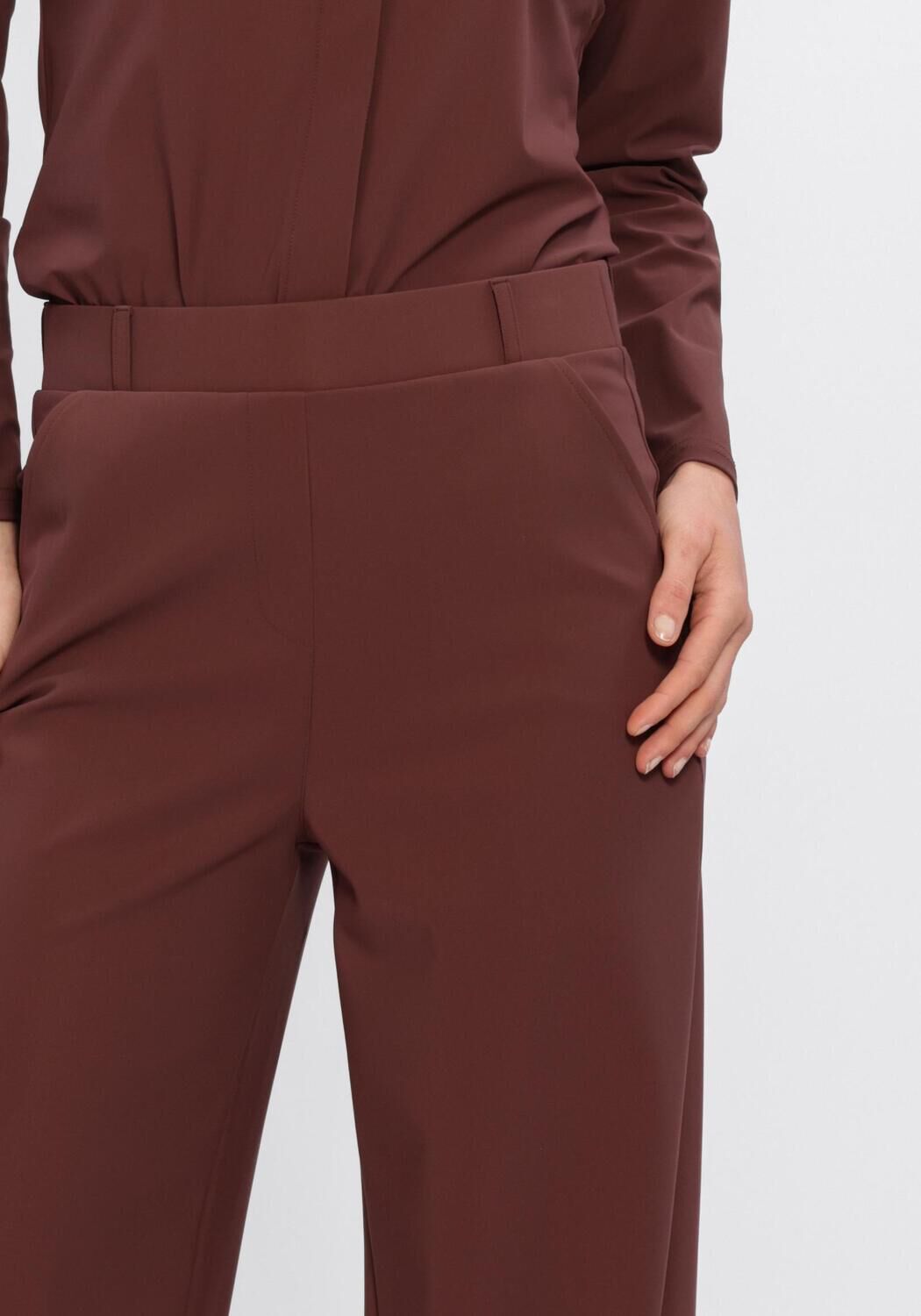 STUDIO ANNELOES Pantalon large LEXIE BONDED TROUSERS en marron - large