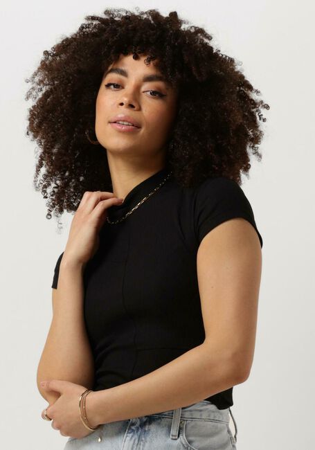 CALVIN KLEIN Haut SEAMING RIB SLIM TEE en noir - large