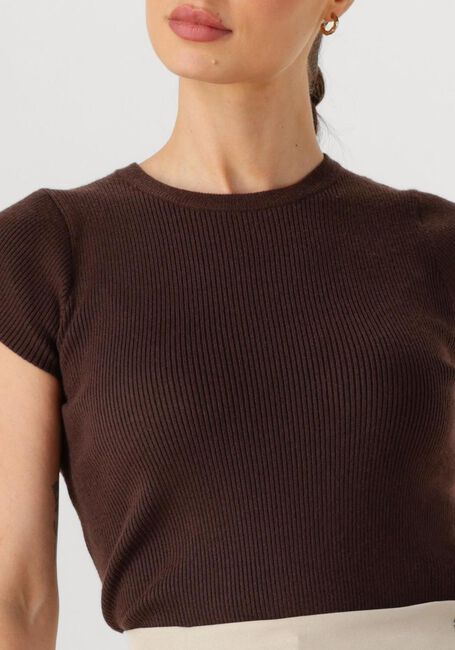 NEO NOIR T-shirt TIRRA KNIT TEE en marron - large