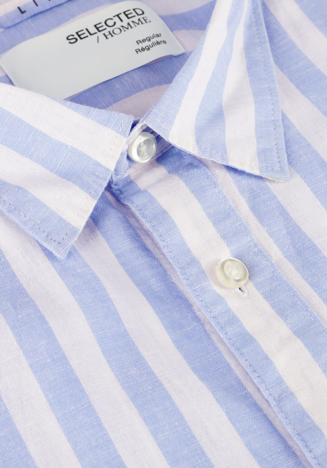 SELECTED MEN Chemise d&eacute;contract&eacute; SLHREG-SUN SHIRT SS NOOS en bleu - large