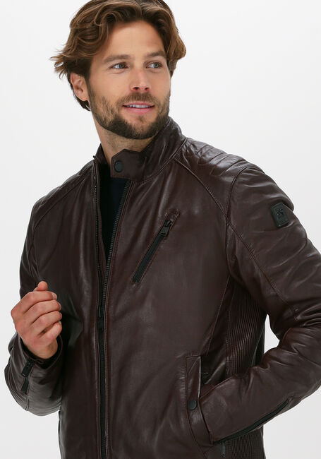 VANGUARD Veste en cuir SHORT JACKET SHEEP VEG OILY en marron - large