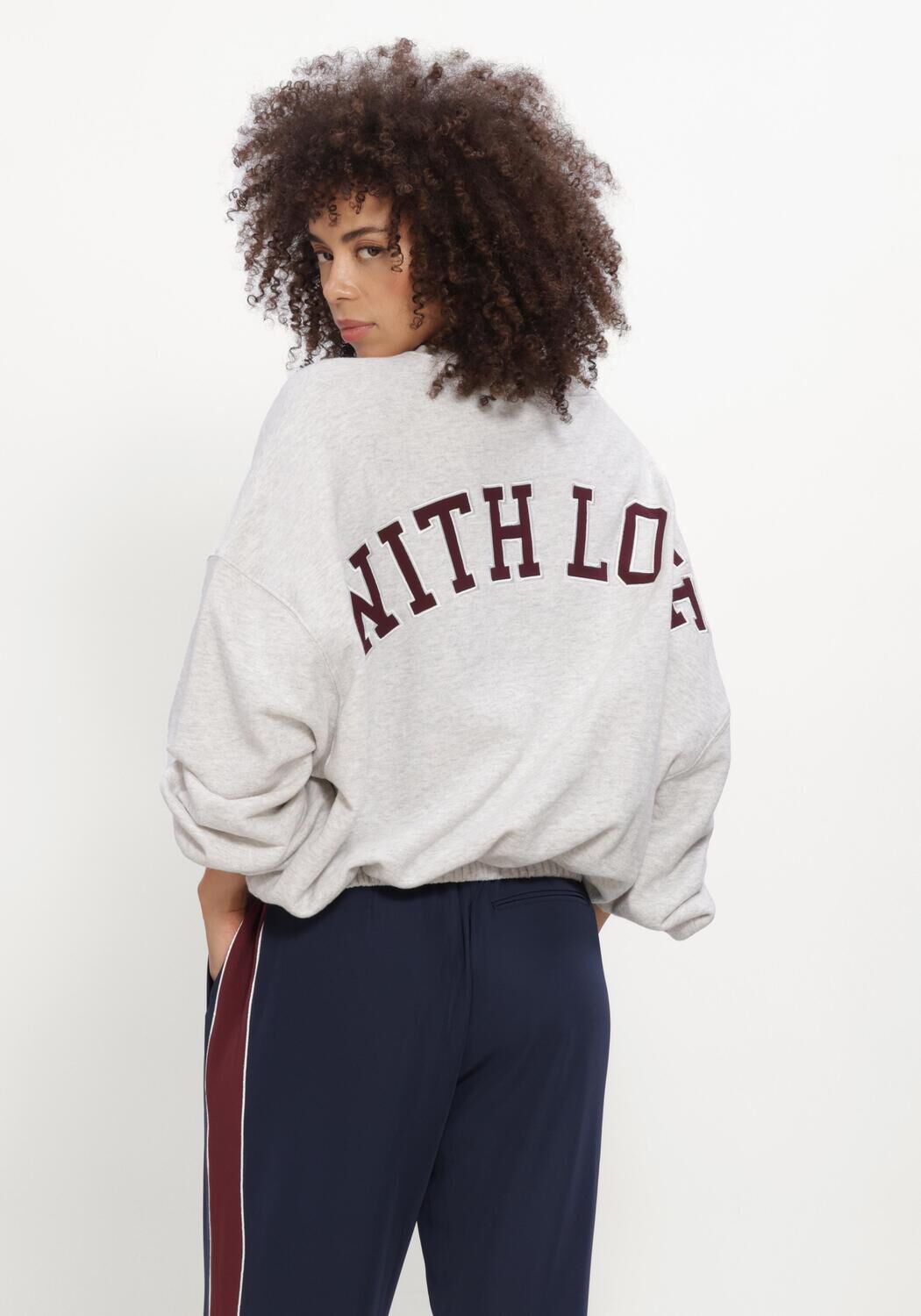 Lichtgrijze CATWALK JUNKIE Sweater OVERSIZED GRAPHIC SWEATER - large