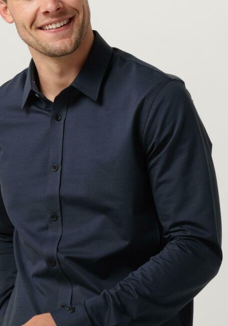 Donkerblauwe CAST IRON Casual overhemd LONG SLEEVE SHIRT TWILL JERSEY 2 TONE - large