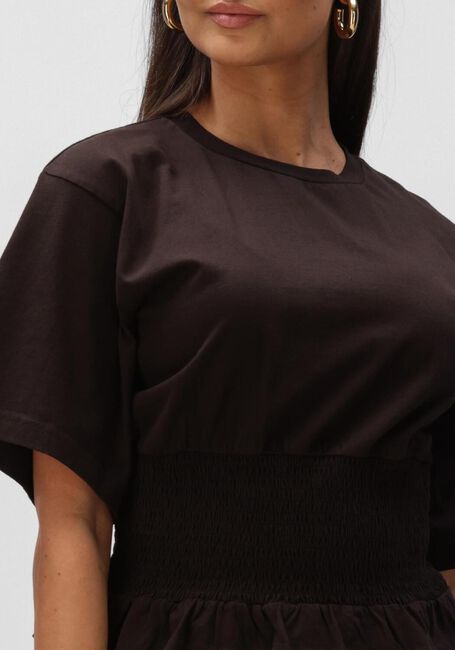 NEO NOIR DRAY BOXY SMOCK TEE Hauts & T-shirts en marron - large