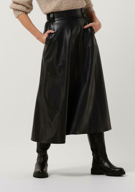 VANILIA Jupe midi VEGAN LEATHER SKIRT en noir - large