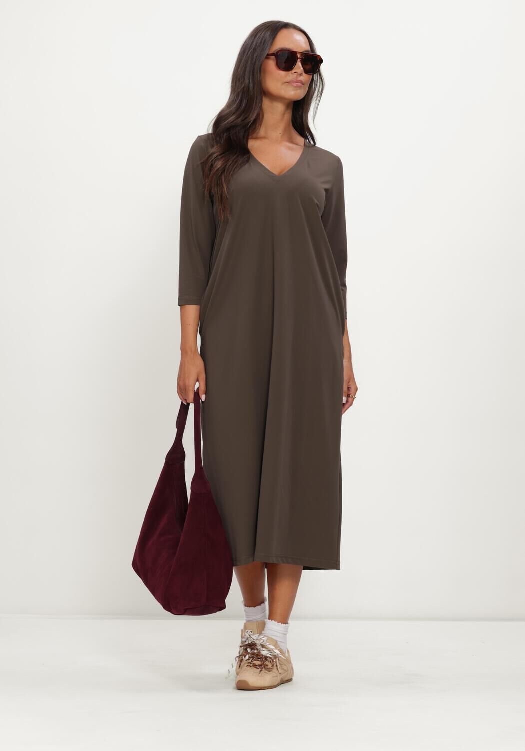 PENN & INK Robe midi W26M-BLAKE Olive - large