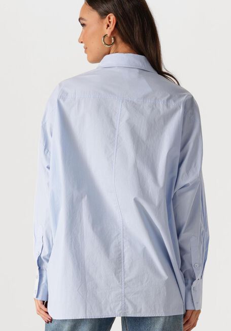 Blauwe SUMMUM  FANCY BUTTON BLOUSE CRISPY POPLIN - large