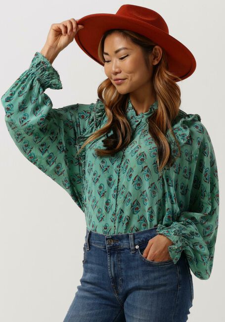Blauwe SISSEL EDELBO  JUANA SILK SHIRT - large