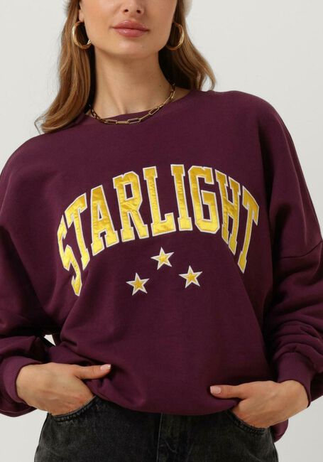 COLOURFUL REBEL Pull STARLIGHT PATCH DROPPED SHOULDER SWEAT Bordeaux - large