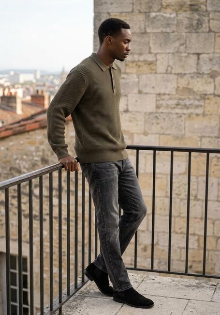 BUTCHER OF BLUE Pull GALWAY POLO LS en marron - large