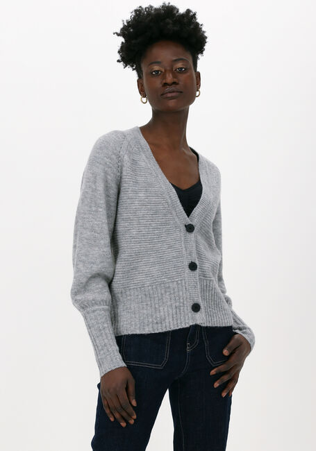 LEVETE ROOM Gilet REBECCA 1 CARDIGAN Gris clair - large