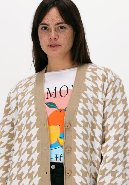 Camel RIANNE MEIJER x NA-KD Vest HOUNDSTOOTH LONG CARDIGAN - large