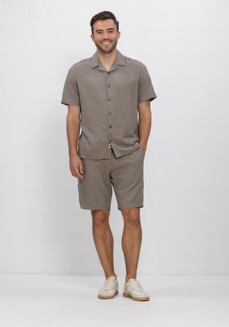 ANERKJENDT Pantalon courte AKJAMES COT-LINNEN-VIS SS SHORT en taupe - large