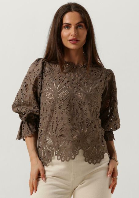 NEO NOIR Blouse ADELA EMBROIDERY BLOUSE en taupe - large