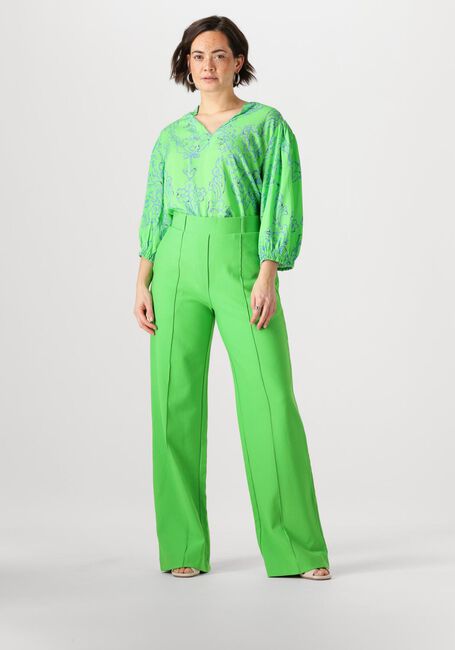 JANSEN AMSTERDAM Pantalon large ABBY BROEK HVM 439 WIDE LONG en vert - large