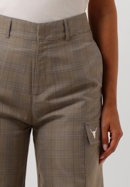 ALIX THE LABEL Pantalon cargo LADIES WOVEN CHECK CARGO PANTS en camel - large