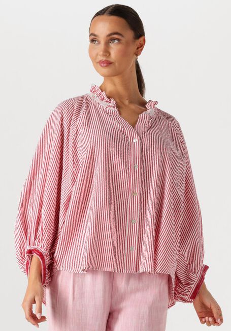 POM AMSTERDAM BLOUSE SEERSUCKER RED WHITE Blouses en rouge - large