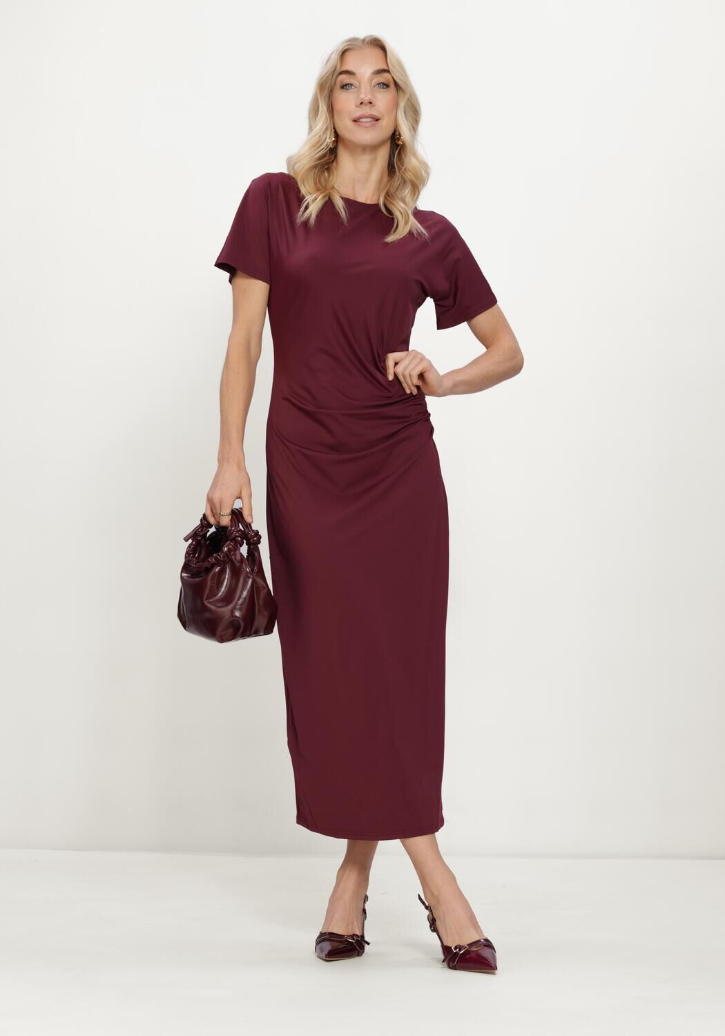 Bordeaux ROSEMUNDE Mini jurk RWBRIDGET O-NECK LONG DRESS