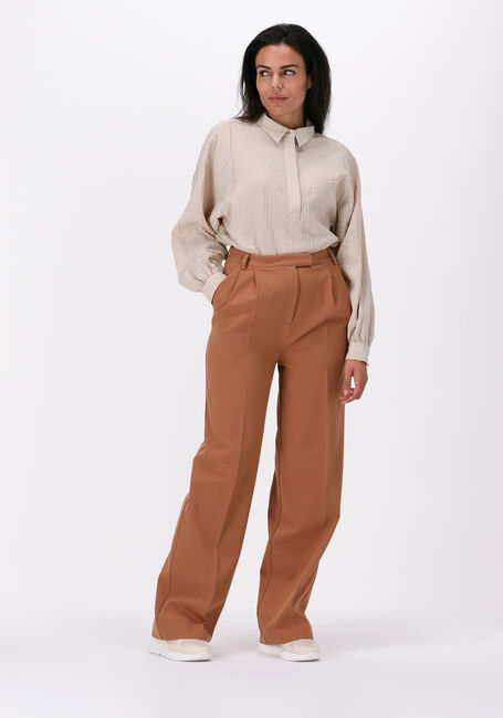 Bruine ANOTHER LABEL Pantalon MOORE PLEATED PANTS - large