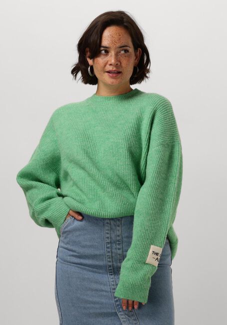 ALIX THE LABEL Pull LADIES KNITTED FLUFFY PULLOVER en vert - large