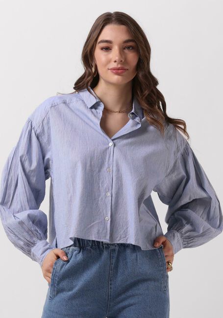Lichtblauwe BY-BAR  SARAH SHORT PIN STRIPE BLOUSE - large