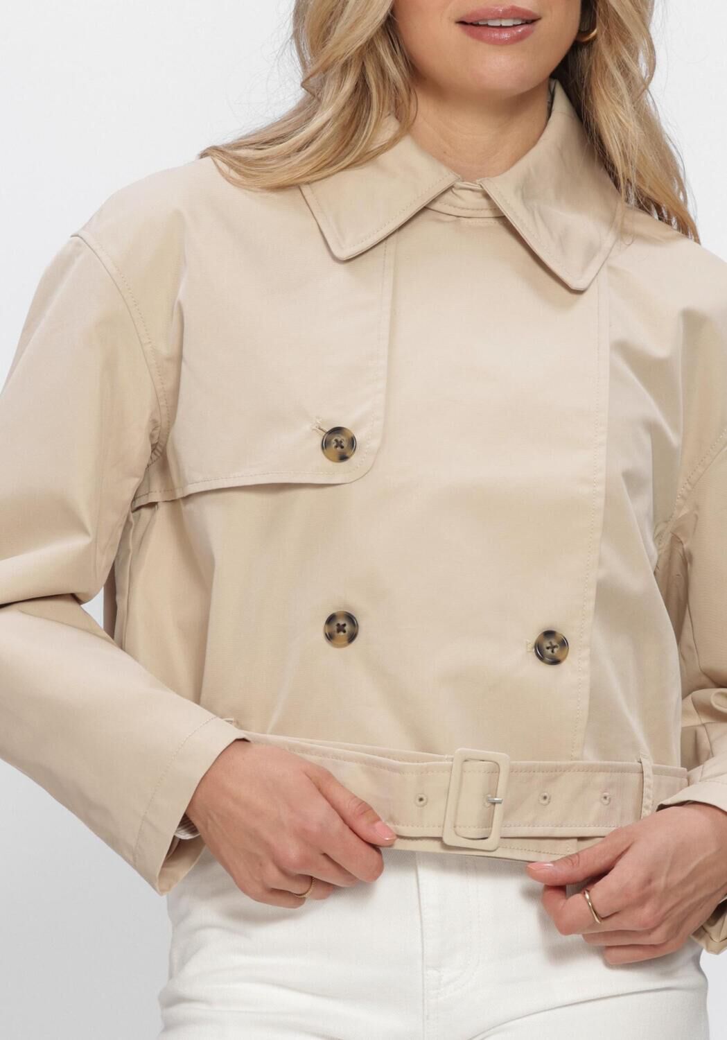 Camel TOMMY JEANS Jack TJW SHORT TRENCH COAT - large