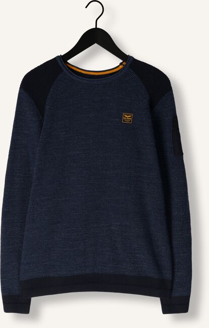 Blauwe PME LEGEND Trui R-NECK COTTON RIB MELEE KNIT Blauwe PME LEGEND Trui R-NECK COTTON RIB MELEE KNIT - large