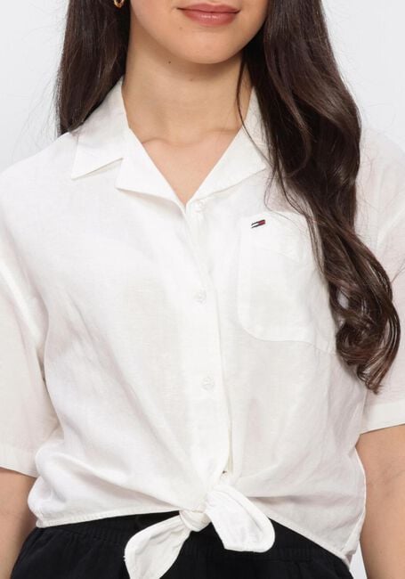 TOMMY JEANS TJW TIE FRONT LINEN SHIRT Blouses &Eacute;cru - large
