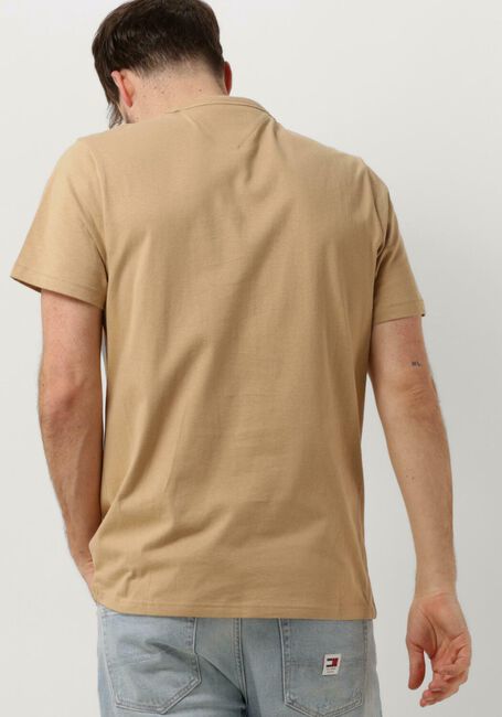 TOMMY JEANS T-shirt TJM SLIM RIB DETAIL TEE en beige - large
