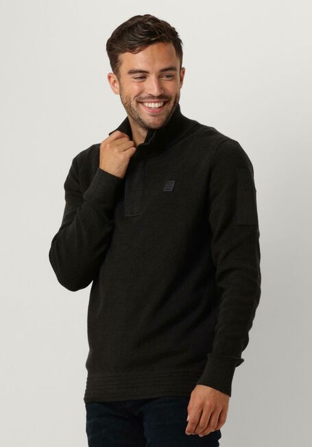 PME LEGEND Pull HALF ZIP COLLAR COTTON KNIT en gris - large