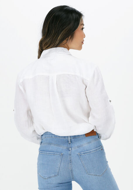 Witte TOMMY HILFIGER  LINEN N RELAXED LONG SHIRT - large