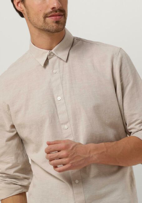 SELECTED HOMME Chemise décontracté SLHSLIM-SUN SHIRT LS NOOS en beige - large