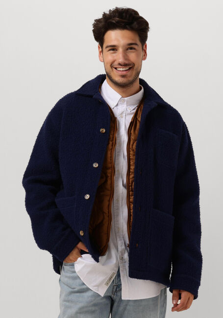 FORÉT Jack STAY WOOL OVERSHIRT Bleu foncé - large