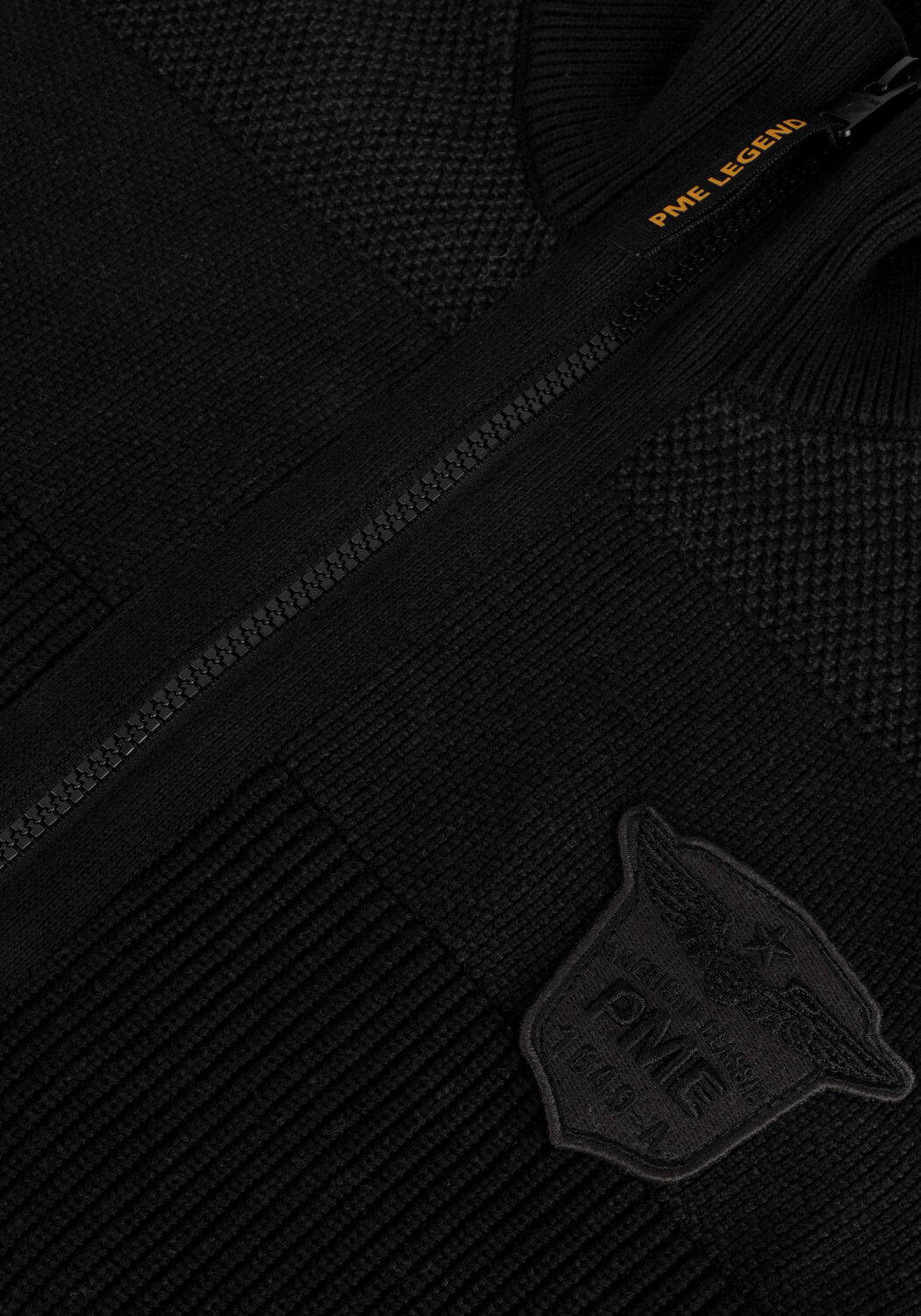 PME LEGEND Gilet ZIP JACKET COTTON STRUCTURE KNIT en noir - large