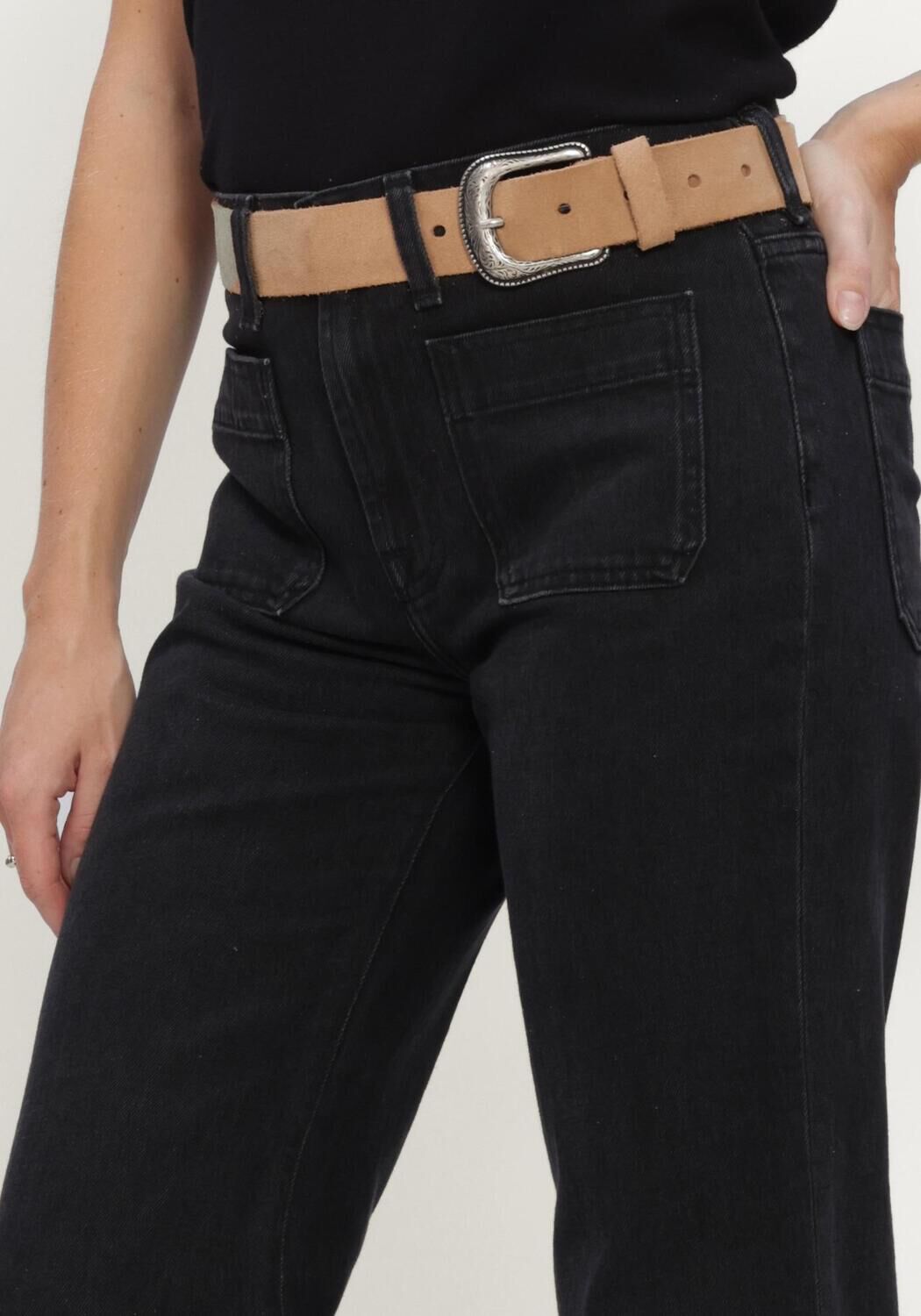 7 FOR ALL MANKIND Flared jeans MODERN DOJO HEAVY RAIN WITH PATCH POCKETS en noir - large