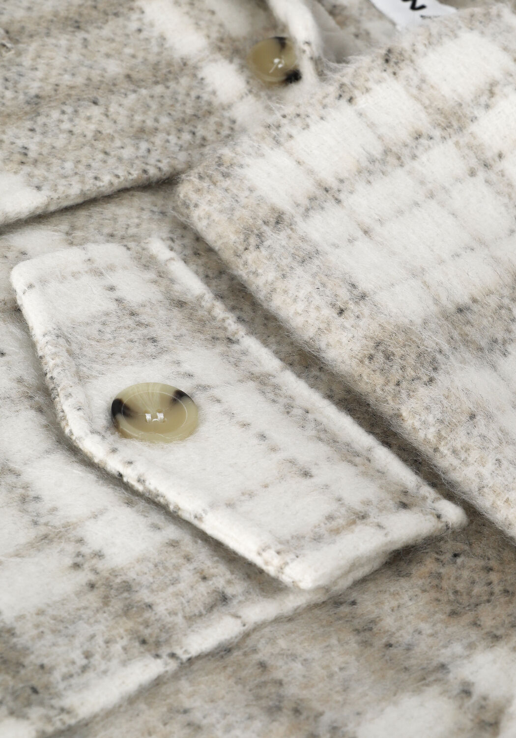 Beige NA-KD Mantel BRUSHED CHECKED CHEST POCKET L - large