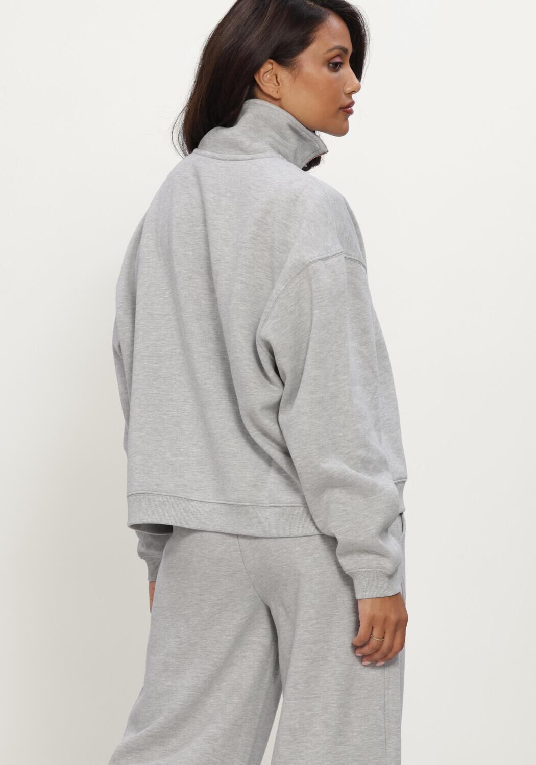 Grijze DEBLON SPORTS Sweater AISHA HALF ZIP SWEATER - large