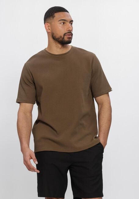 Bruine ANERKJENDT T-shirt AKKIKI S/S WAFFLE TEE - large