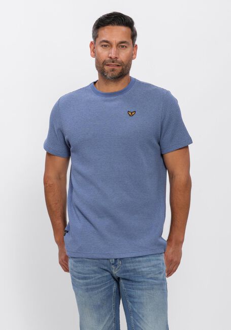 PME LEGEND T-shirt TWO TONE TEXTURED STRIPE en bleu - large