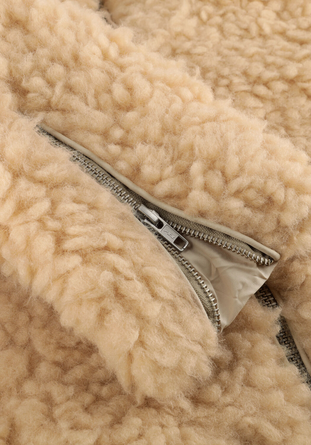 Beige ALIX THE LABEL Teddy jas LADIES WOVEN TEDDY COAT - large