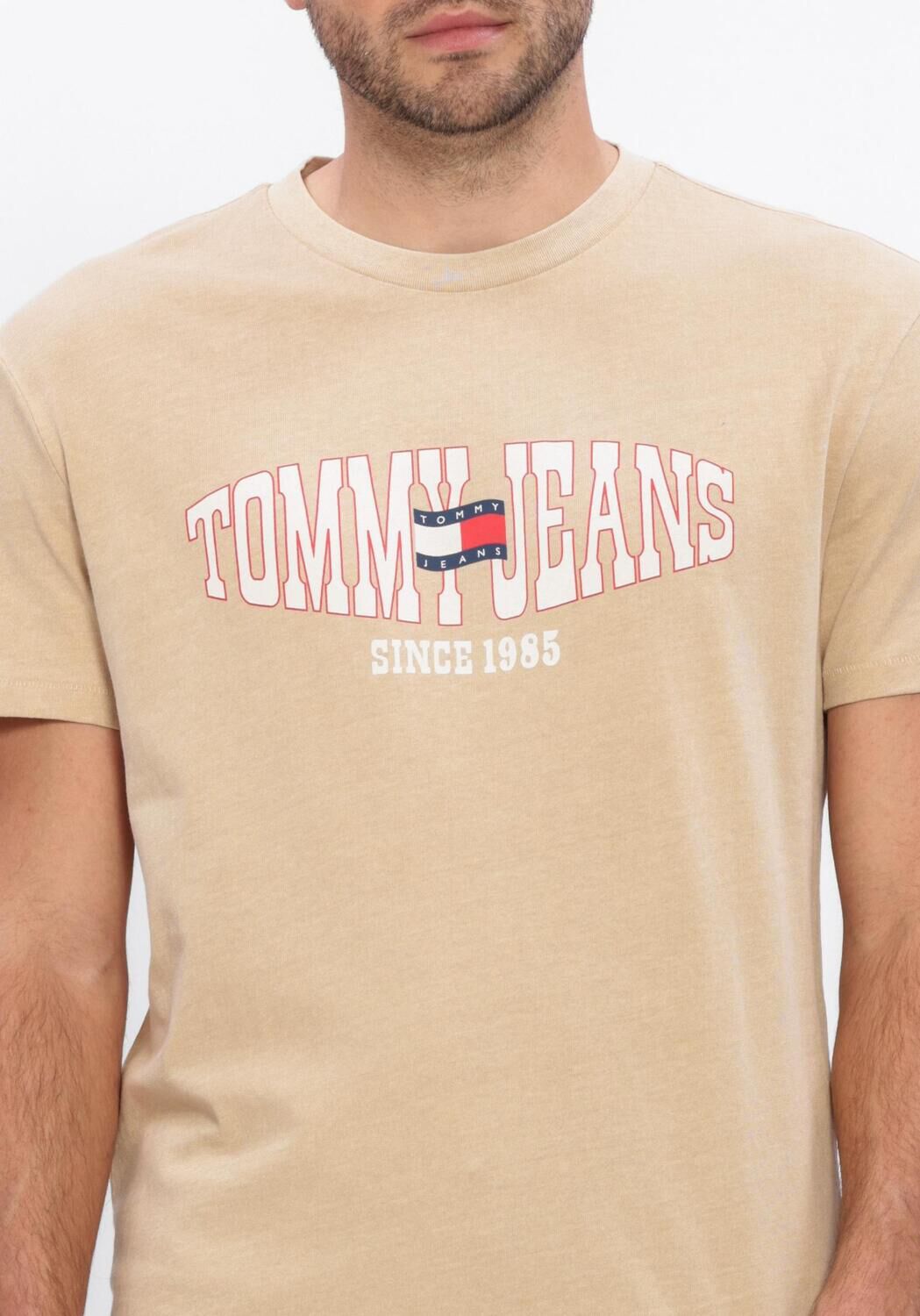 Beige TOMMY JEANS T-shirt TJM REG LA WAVING FLAG EXT - large
