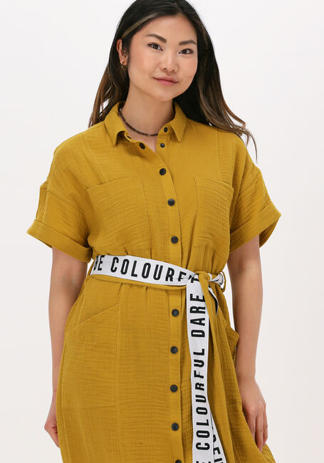 Gele POM AMSTERDAM Mini jurk MUSLIN - large