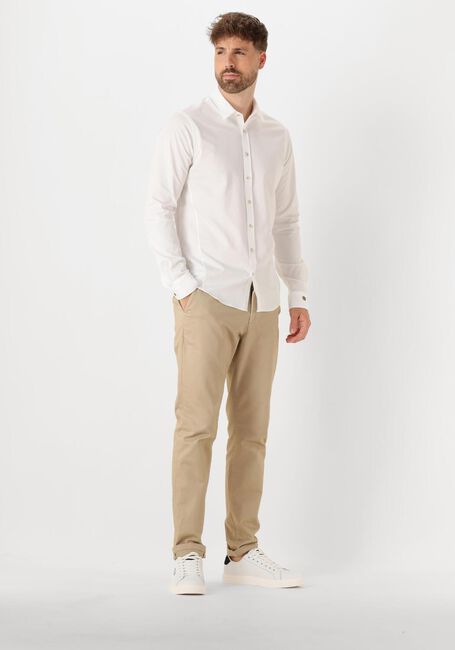 Witte CAST IRON Casual overhemd LONG SLEEVE SHIRT TWILL JERSEY 2 TONE - large