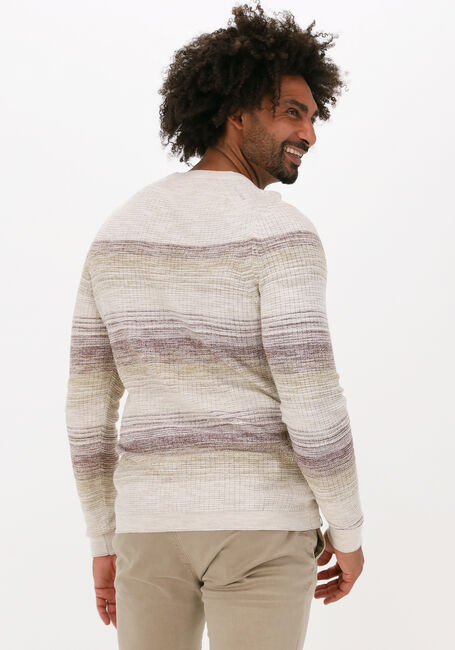 CAST IRON Pull R-NECK COTTON SLUB STRIPE Sable - large