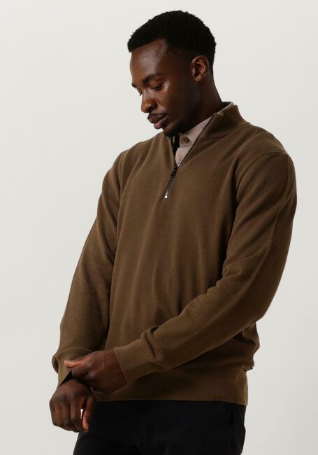 BOSS BLACK Pull EBRANDO-P en marron - large