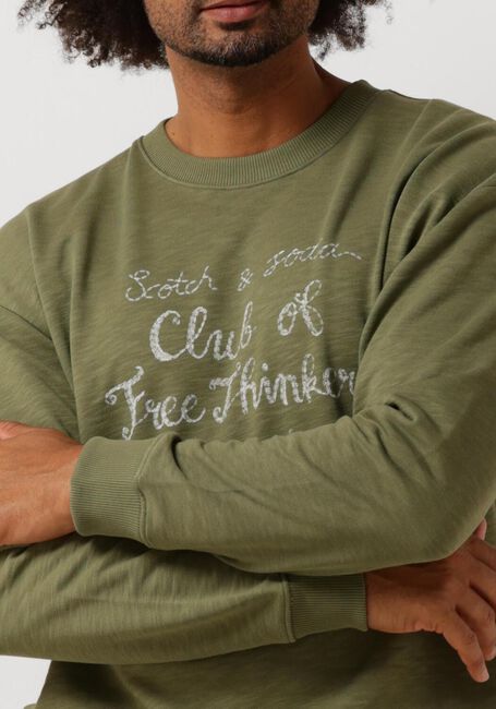 Groene SCOTCH & SODA Sweater CHEST ARTWORK SWEATSHIRT - large