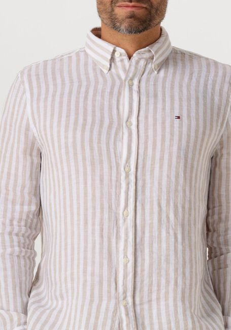 TOMMY HILFIGER Chemise décontracté LINEN ESSENTIAL STRIPE RF SHIRT Écru - large