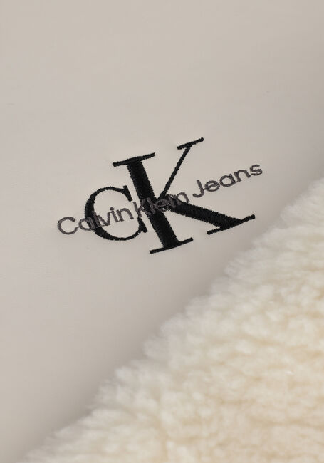 Beige CALVIN KLEIN Teddy jas FAUX FUR LEATHER COAT - large