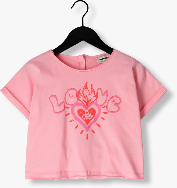 AMMEHOELA T-shirt AM-HIPPIE-08 en rose - large